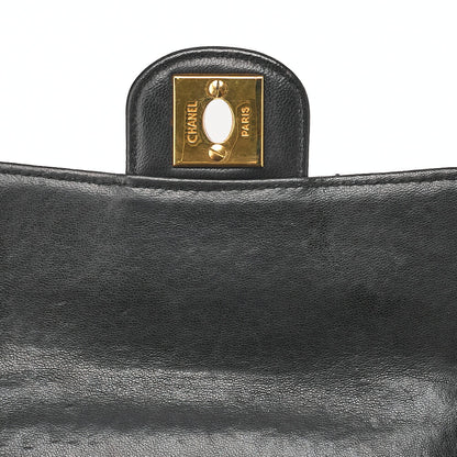 CHANEL Lambskin Minimat Telass? Parent-Child Bag Child Only Handbag Black Gold-Tone Hardware, Pre-Owned