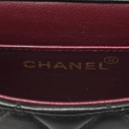 CHANEL Lambskin Minimat Telass? Parent-Child Bag Child Only Handbag Black Gold-Tone Hardware, Pre-Owned