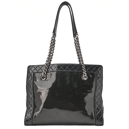 CHANEL Enamel Boy Chanel Chain Tote Bag Black Gunmetal-Tone Hardware, Pre-Owned