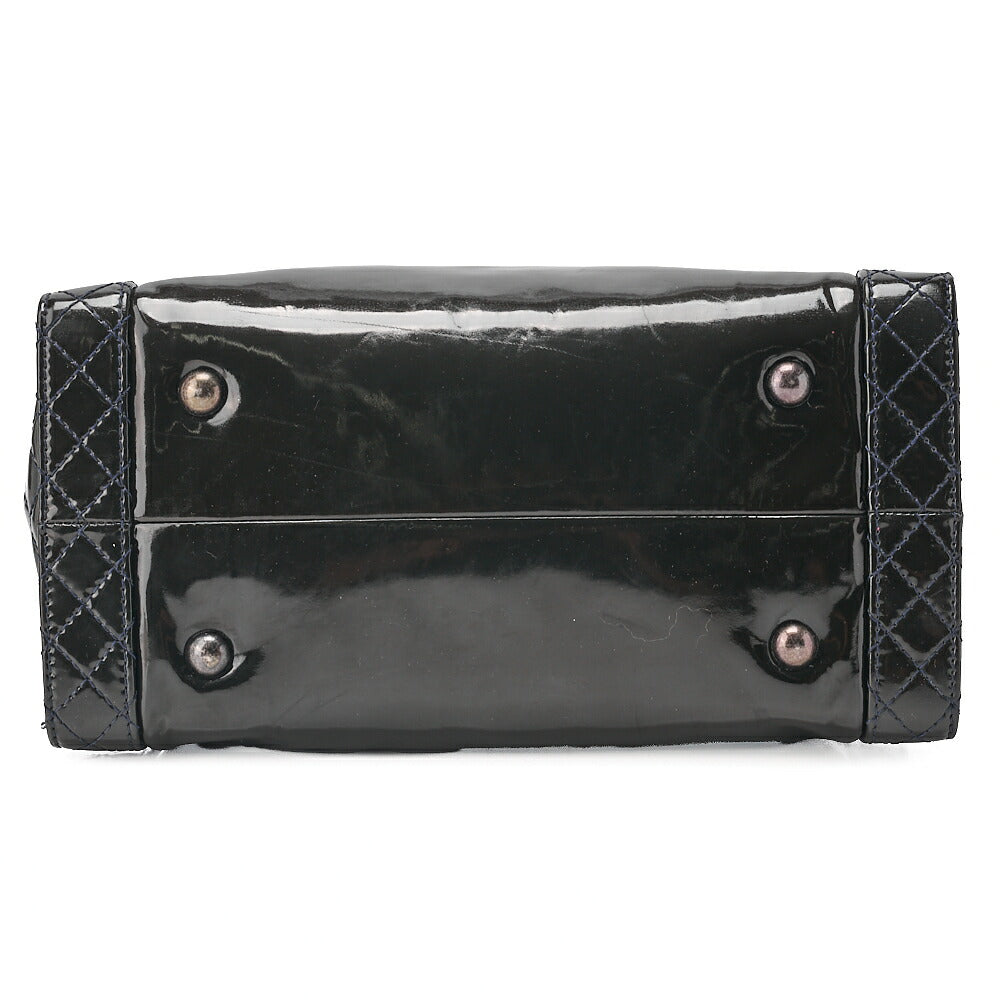 CHANEL Enamel Boy Chanel Chain Tote Bag Black Gunmetal-Tone Hardware, Pre-Owned