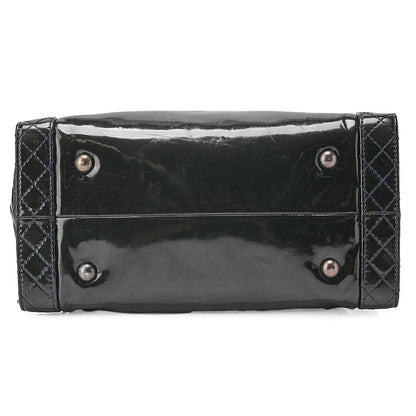 CHANEL Enamel Boy Chanel Chain Tote Bag Black Gunmetal-Tone Hardware, Pre-Owned