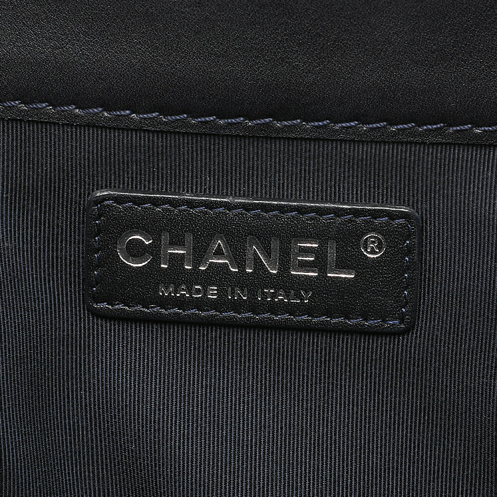 CHANEL Enamel Boy Chanel Chain Tote Bag Black Gunmetal-Tone Hardware, Pre-Owned