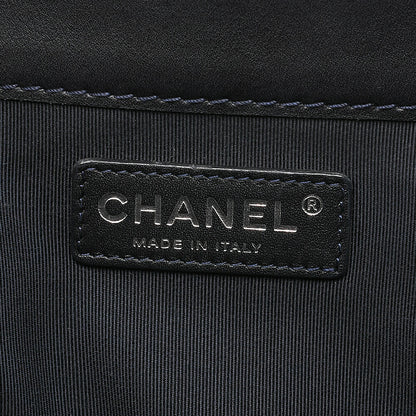 CHANEL Enamel Boy Chanel Chain Tote Bag Black Gunmetal-Tone Hardware, Pre-Owned