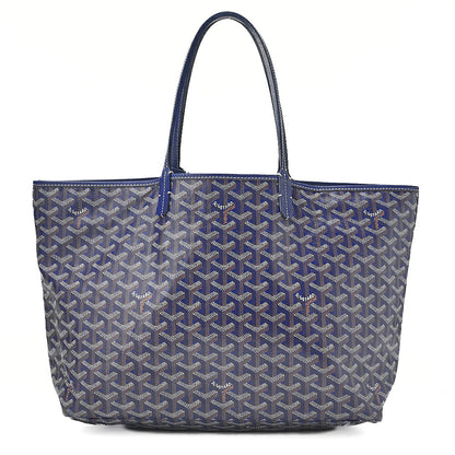 GOYARD Saint Louis PM Tote Bag Coated Canvas Navy Silver-Tone Hardware, Pre-Owned