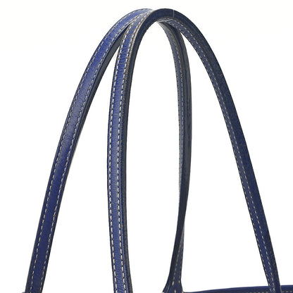 GOYARD Saint Louis PM Tote Bag Coated Canvas Navy Silver-Tone Hardware, Pre-Owned