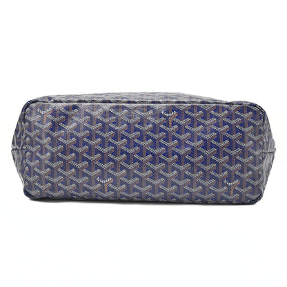GOYARD Saint Louis PM Tote Bag Coated Canvas Navy Silver-Tone Hardware, Pre-Owned