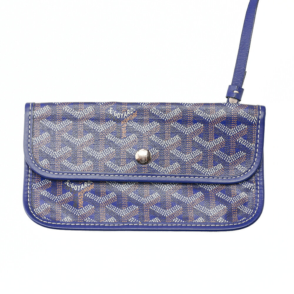 GOYARD Saint Louis PM Tote Bag Coated Canvas Navy Silver-Tone Hardware, Pre-Owned