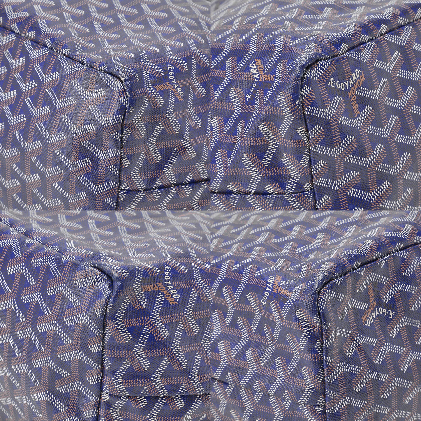 GOYARD Saint Louis PM Tote Bag Coated Canvas Navy Silver-Tone Hardware, Pre-Owned