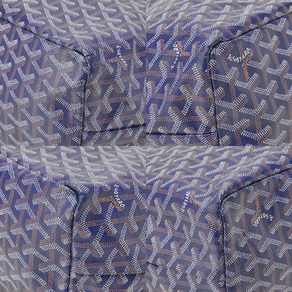 GOYARD Saint Louis PM Tote Bag Coated Canvas Navy Silver-Tone Hardware, Pre-Owned