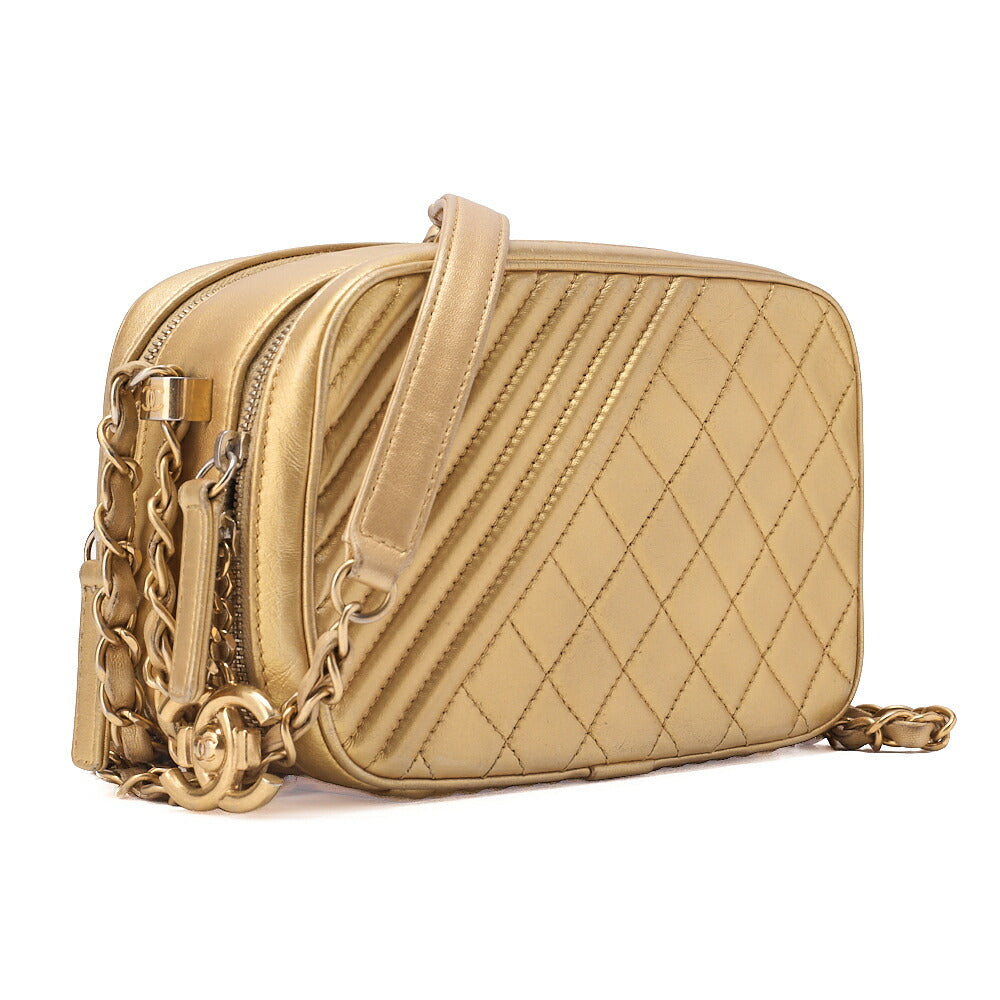 CHANEL Lambskin Cocoboy Camera Bag Chain Shoulder Gold Gold-Tone Hardware, Pre-Owned