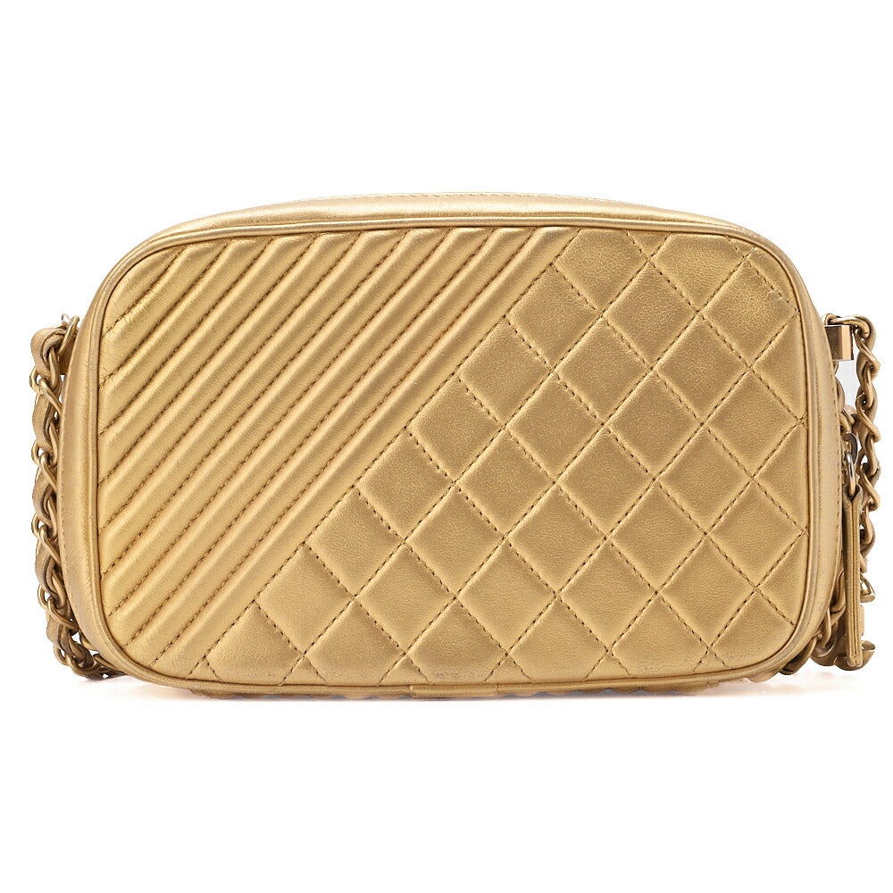 CHANEL Lambskin Cocoboy Camera Bag Chain Shoulder Gold Gold-Tone Hardware, Pre-Owned