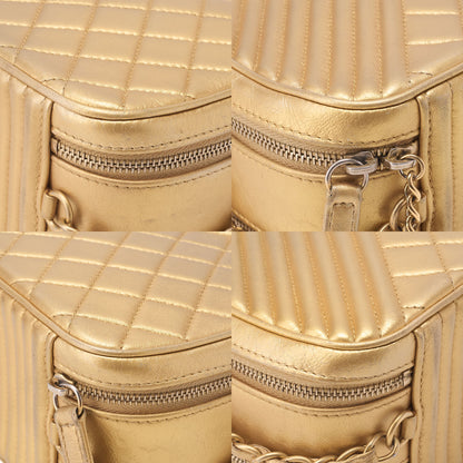 CHANEL Lambskin Cocoboy Camera Bag Chain Shoulder Gold Gold-Tone Hardware, Pre-Owned