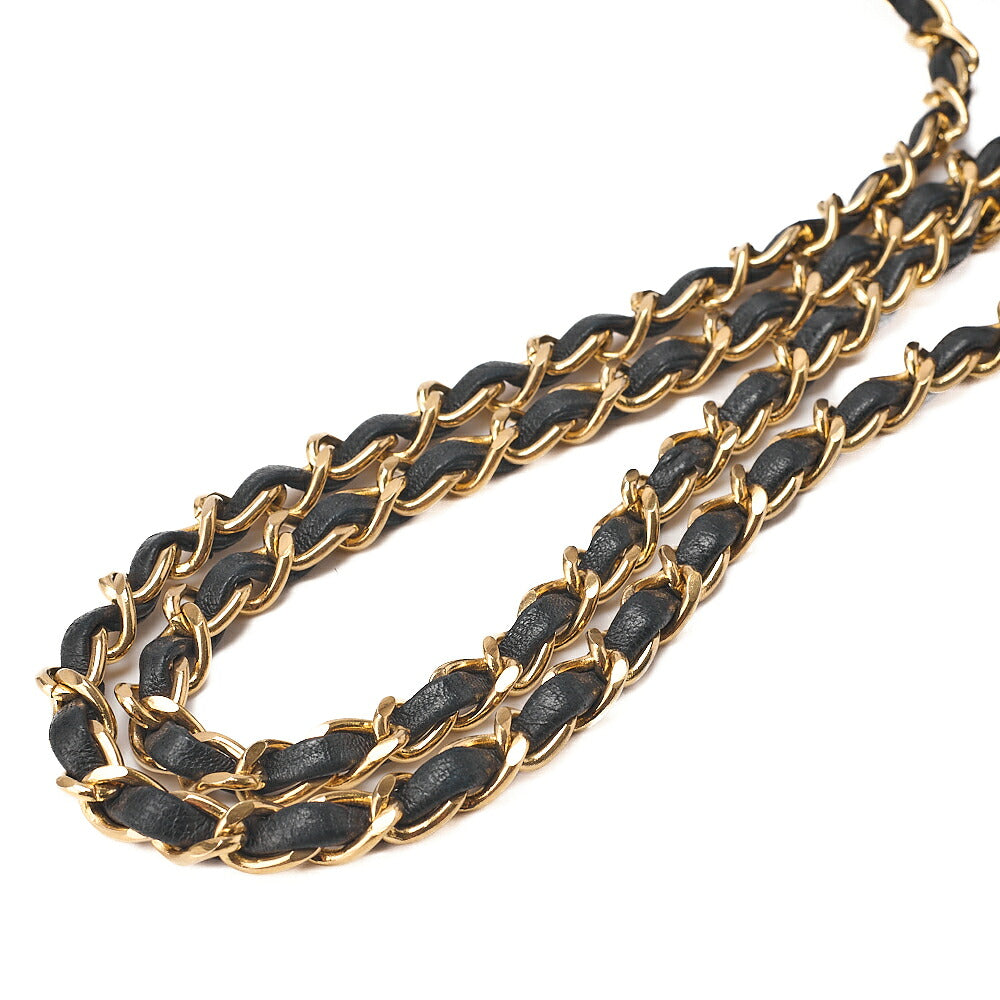 CHANEL Lambskin Mini Matelasse 20cm Single Flap Chain Shoulder Bag Black Gold-Tone Hardware, Pre-Owned