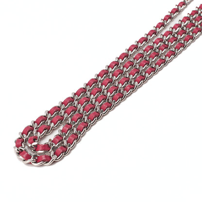 CHANEL Matelasse Chain Wallet Lambskin Red Silver-Tone Hardware, Pre-Owned