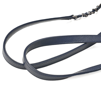 CHANEL Caviar Skin x Tweed Turn Lock Chain Backpack Navy x Multicolor Silver-Tone Hardware, Pre-Owned