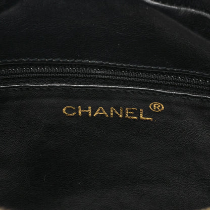 CHANEL Caviar Skin Matelasse Turn Lock Plate Charm Attached Chain Shoulder Black Gold-Tone Hardware, Pre-Owned