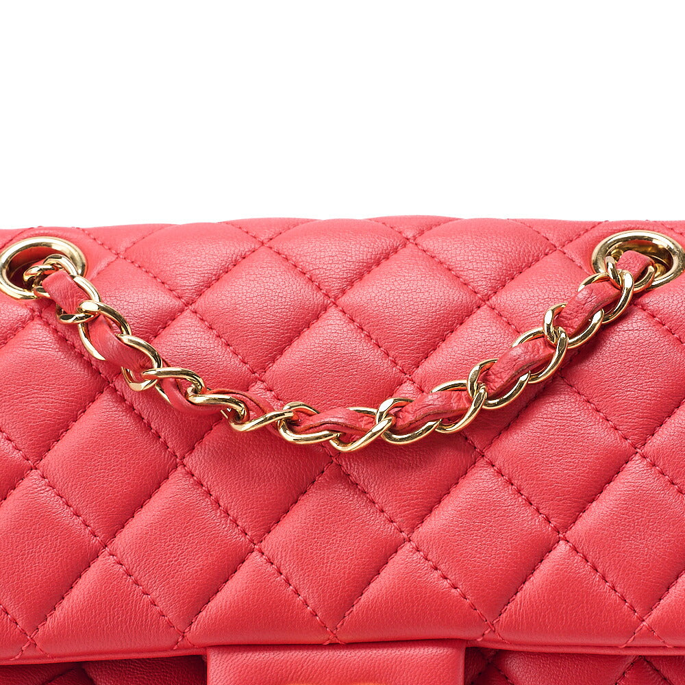 CHANEL Lambskin Matelasse Turn Lock Chain Backpack Rose Pink Gold-Tone Hardware, Pre-Owned