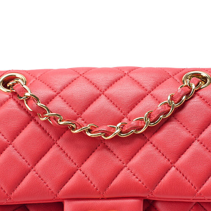 CHANEL Lambskin Matelasse Turn Lock Chain Backpack Rose Pink Gold-Tone Hardware, Pre-Owned