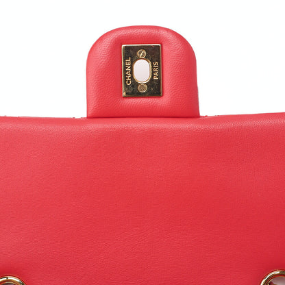 CHANEL Lambskin Matelasse Turn Lock Chain Backpack Rose Pink Gold-Tone Hardware, Pre-Owned