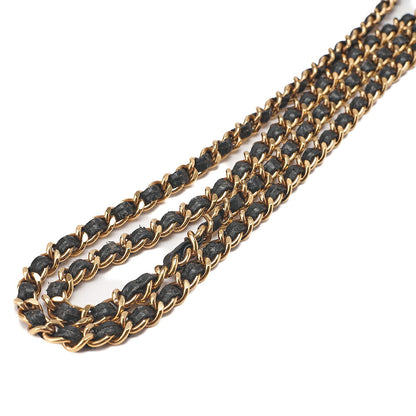CHANEL Chain Shoulder Bag Coco Mark Chain Wallet Caviar Skin Black Gold-Tone Hardware, Pre-Owned