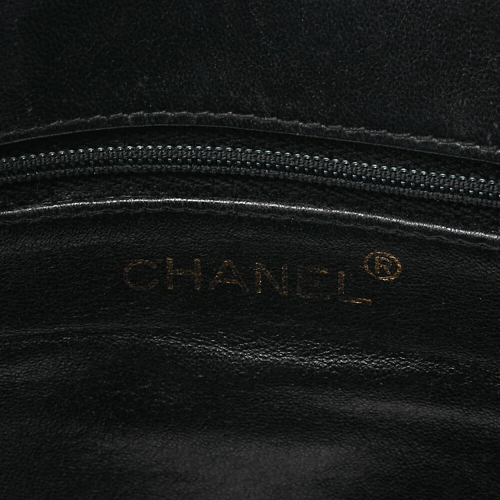 CHANEL Shoulder Bag Caviar Skin Matelasse Ball Charm Black Gold-Tone Hardware, Pre-Owned