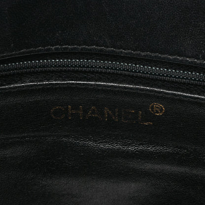 CHANEL Shoulder Bag Caviar Skin Matelasse Ball Charm Black Gold-Tone Hardware, Pre-Owned