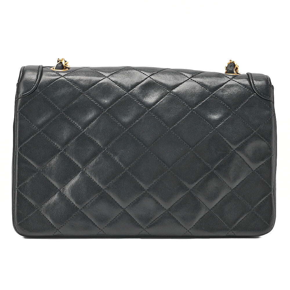 CHANEL Lambskin Mini Matette Design Flap Chain Shoulder Black Gold-Tone Hardware, Pre-Owned