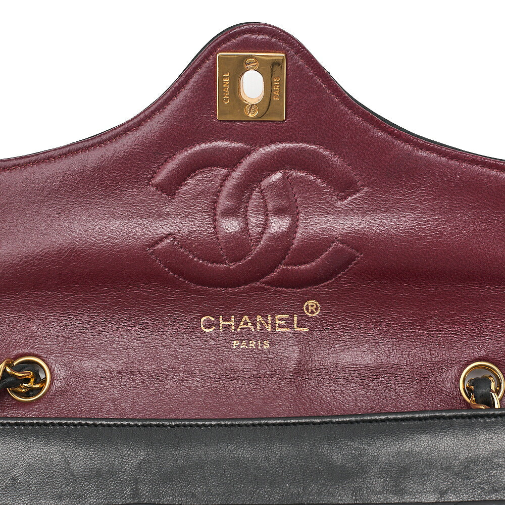 CHANEL Lambskin Mini Matette Design Flap Chain Shoulder Black Gold-Tone Hardware, Pre-Owned