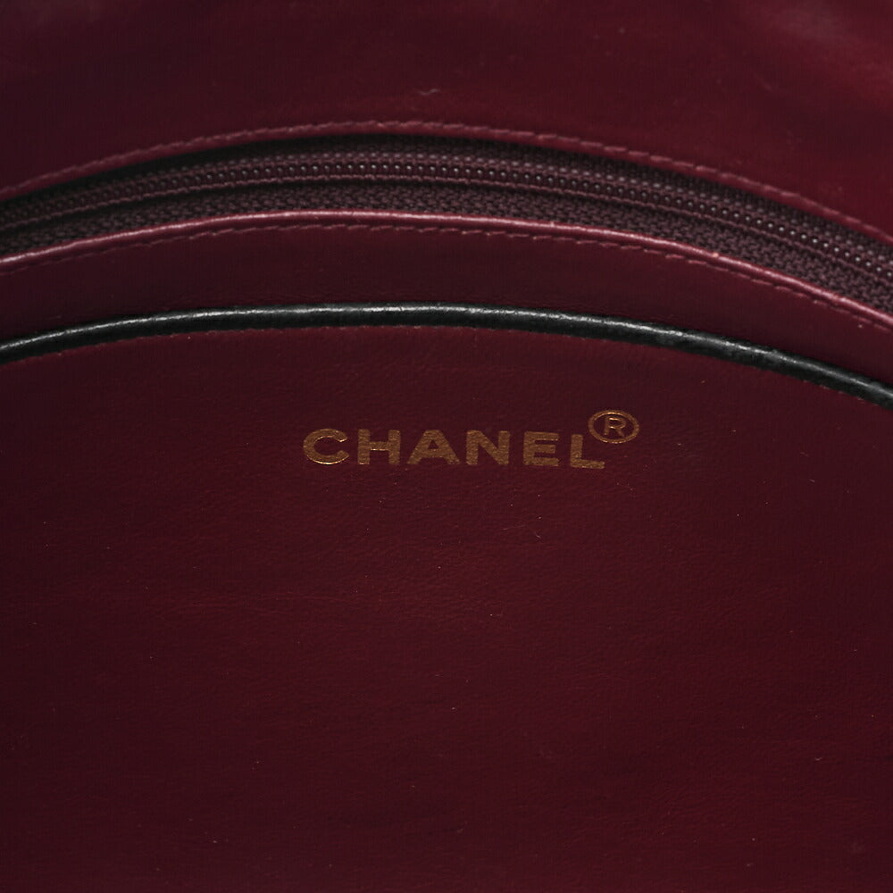 CHANEL Lambskin Matelasse Double Chain Shoulder Bag with Pull Charm Black Gold-Tone Hardware, Pre-Owned