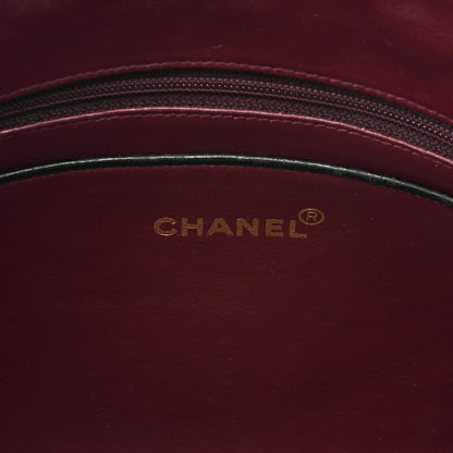 CHANEL Lambskin Matelasse Double Chain Shoulder Bag with Pull Charm Black Gold-Tone Hardware, Pre-Owned