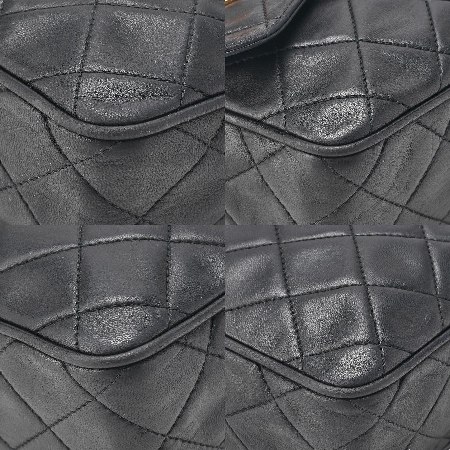 CHANEL Lambskin Matelasse Outside Flap with Fringe Bijou Chain Shoulder Black Gold-Tone Hardware, Pre-Owned