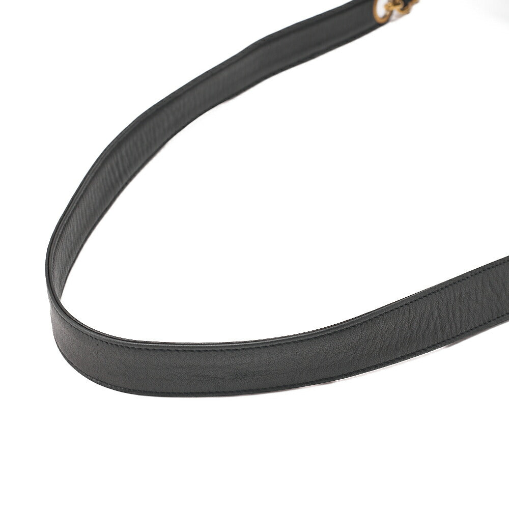 CHANEL Lambskin Matelasse Outside Flap Ball Charm Chain Shoulder Black Gold-Tone Hardware, Pre-Owned