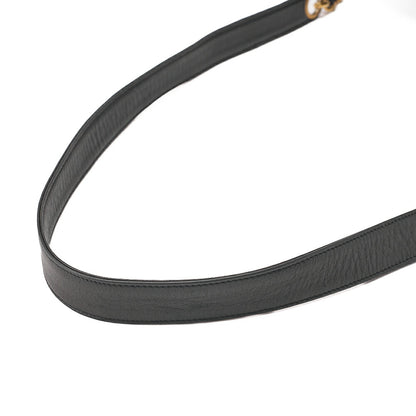 CHANEL Lambskin Matelasse Outside Flap Ball Charm Chain Shoulder Black Gold-Tone Hardware, Pre-Owned