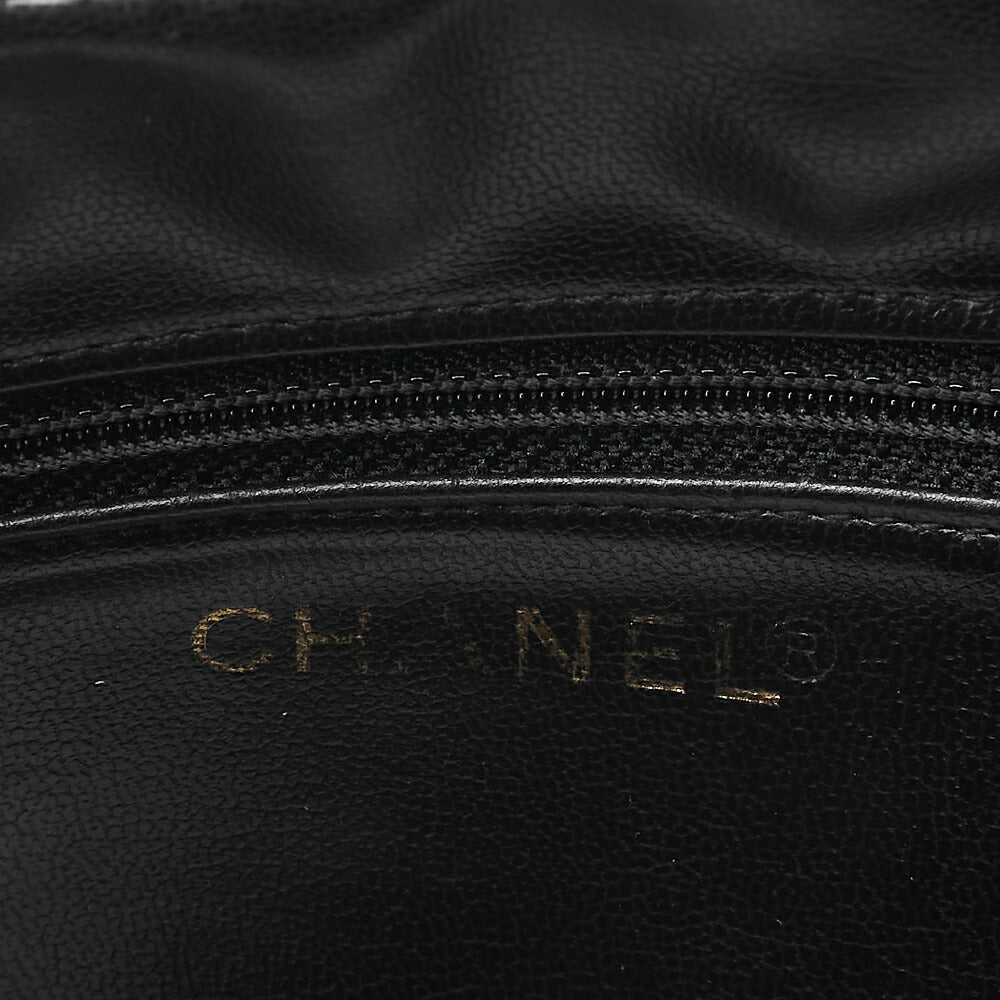 CHANEL Lambskin Matelasse Outside Flap Ball Charm Chain Shoulder Black Gold-Tone Hardware, Pre-Owned