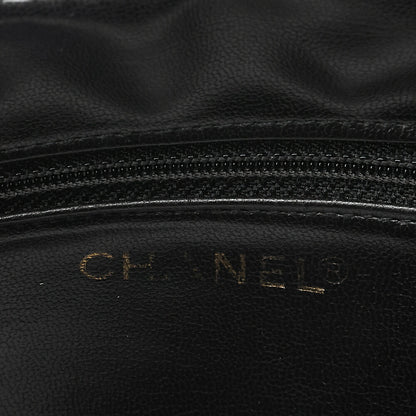 CHANEL Lambskin Matelasse Outside Flap Ball Charm Chain Shoulder Black Gold-Tone Hardware, Pre-Owned