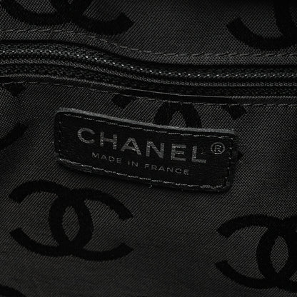 CHANEL Cambonline Calf Leather Tote Bag Beige x  Black Silver-Tone Hardware, Pre-Owned