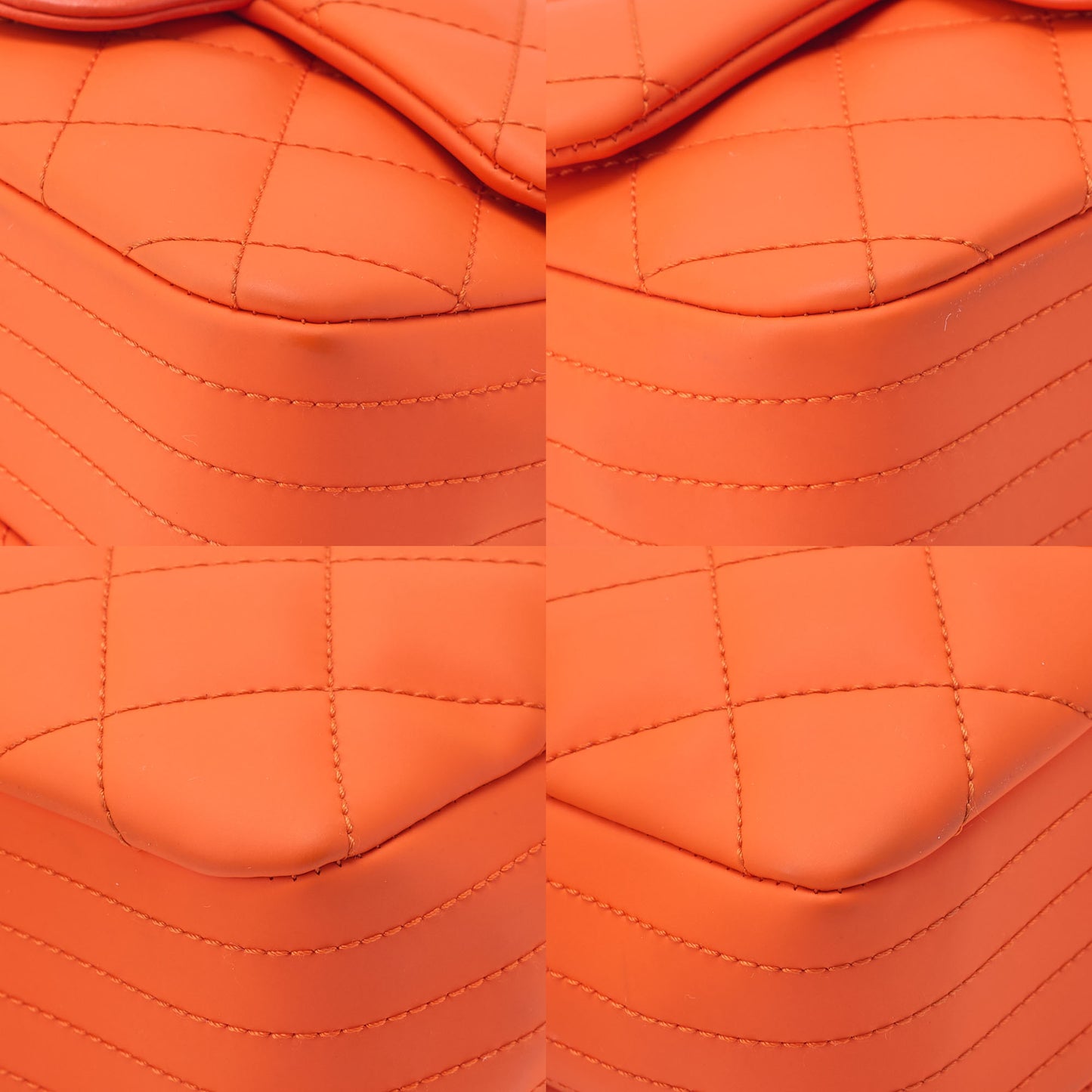 CHANEL Lambskin x Enamel Mini Matelasse 19cm Chain Shoulder Bag with Cover Orange Silver-Tone Hardware, Pre-Owned