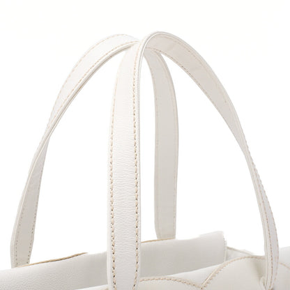 CHANEL Coco Mark Large Coco Mark Shoulder Bag Caviar Skin White Gold-Tone Hardware, Pre-Owned