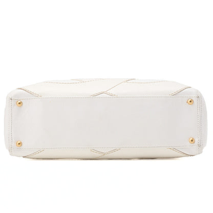 CHANEL Coco Mark Large Coco Mark Shoulder Bag Caviar Skin White Gold-Tone Hardware, Pre-Owned