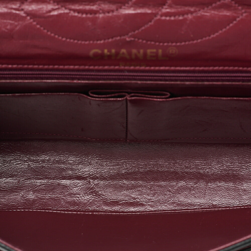 CHANEL Lambskin Matelasse Paris Limited Double Flap Chain Shoulder Bag Black Gold x Silver-Tone Hardware, Pre-Owned