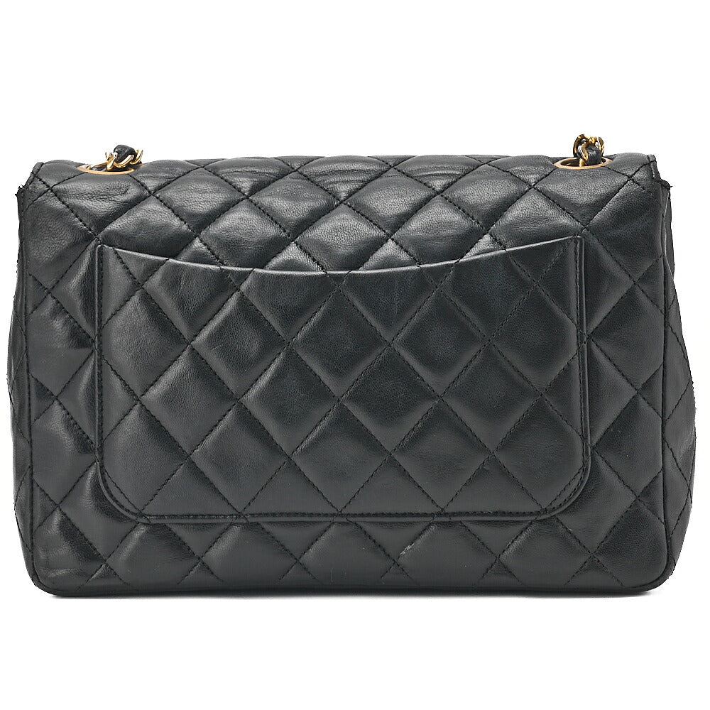 CHANEL Matelasse Deka Coco Full Flap Single Turn Lock Chain Shoulder Lambskin Black Gold-Tone Hardware, Pre-Owned