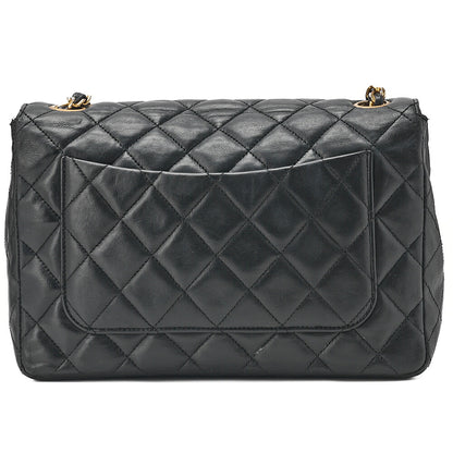CHANEL Matelasse Deka Coco Full Flap Single Turn Lock Chain Shoulder Lambskin Black Gold-Tone Hardware, Pre-Owned