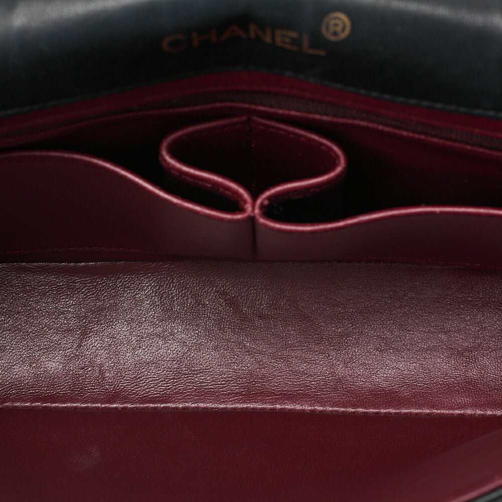 CHANEL Matelasse Deka Coco Full Flap Single Turn Lock Chain Shoulder Lambskin Black Gold-Tone Hardware, Pre-Owned