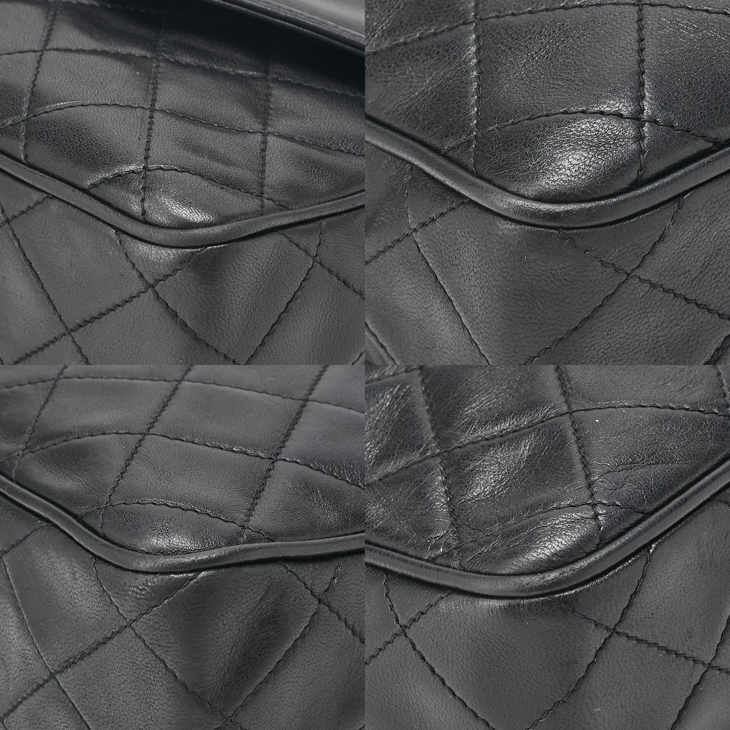 CHANEL Lambskin Matelasse Coco Mark Fringe Chain Shoulder Black Gold-Tone Hardware, Pre-Owned