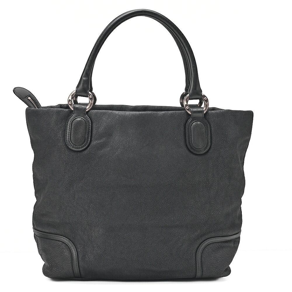 CHANEL Caviar Skin Deka Coco Mark Handbag Black Silver-Tone Hardware, Pre-Owned