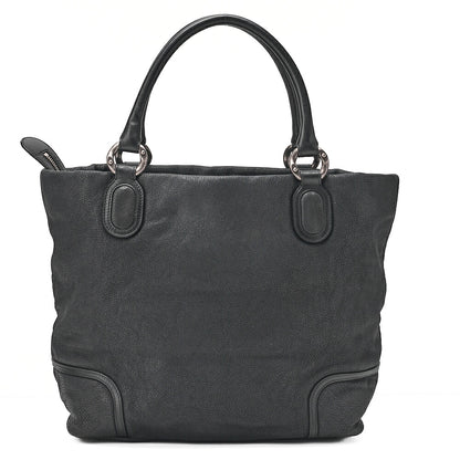 CHANEL Caviar Skin Deka Coco Mark Handbag Black Silver-Tone Hardware, Pre-Owned