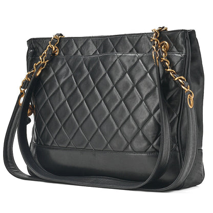 CHANEL Matelasse Chain Shoulder with Ball Charm Lambskin Black Gold-Tone Hardware, Pre-Owned