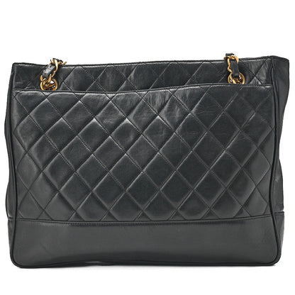 CHANEL Matelasse Chain Shoulder with Ball Charm Lambskin Black Gold-Tone Hardware, Pre-Owned