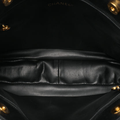 CHANEL Matelasse Chain Shoulder with Ball Charm Lambskin Black Gold-Tone Hardware, Pre-Owned