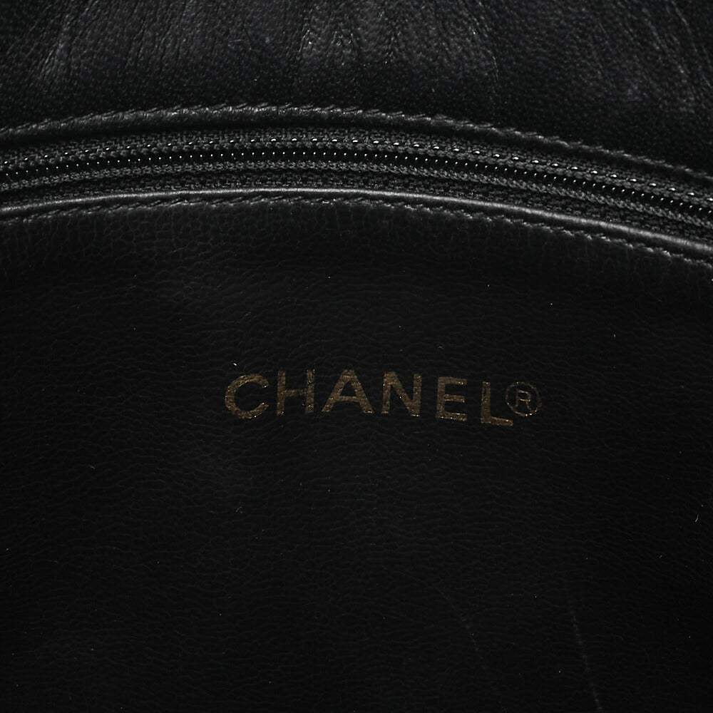 CHANEL Matelasse Chain Shoulder with Ball Charm Lambskin Black Gold-Tone Hardware, Pre-Owned
